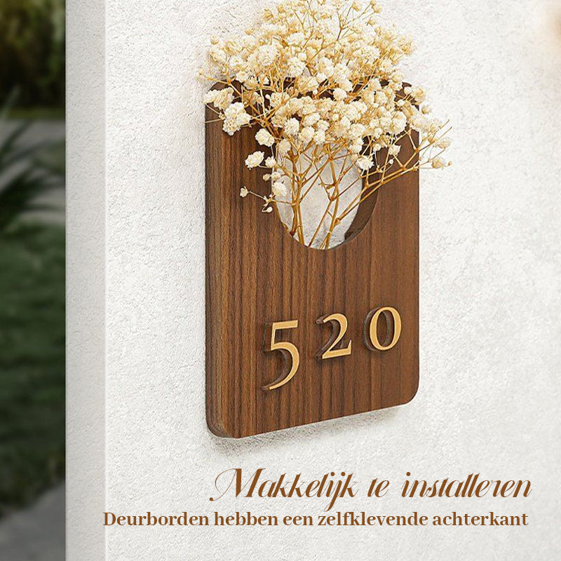 Maatwerk Bloemen Deurbord(Inclusief sensorlampje)