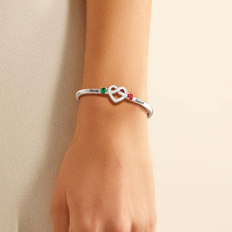 Voor altijd samen - Gepersonaliseerde geboortesteenarmband voor koppels
