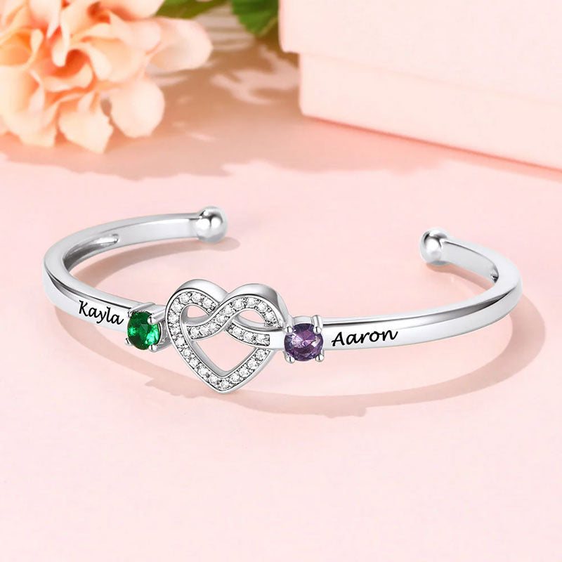 Voor altijd samen - Gepersonaliseerde geboortesteenarmband voor koppels