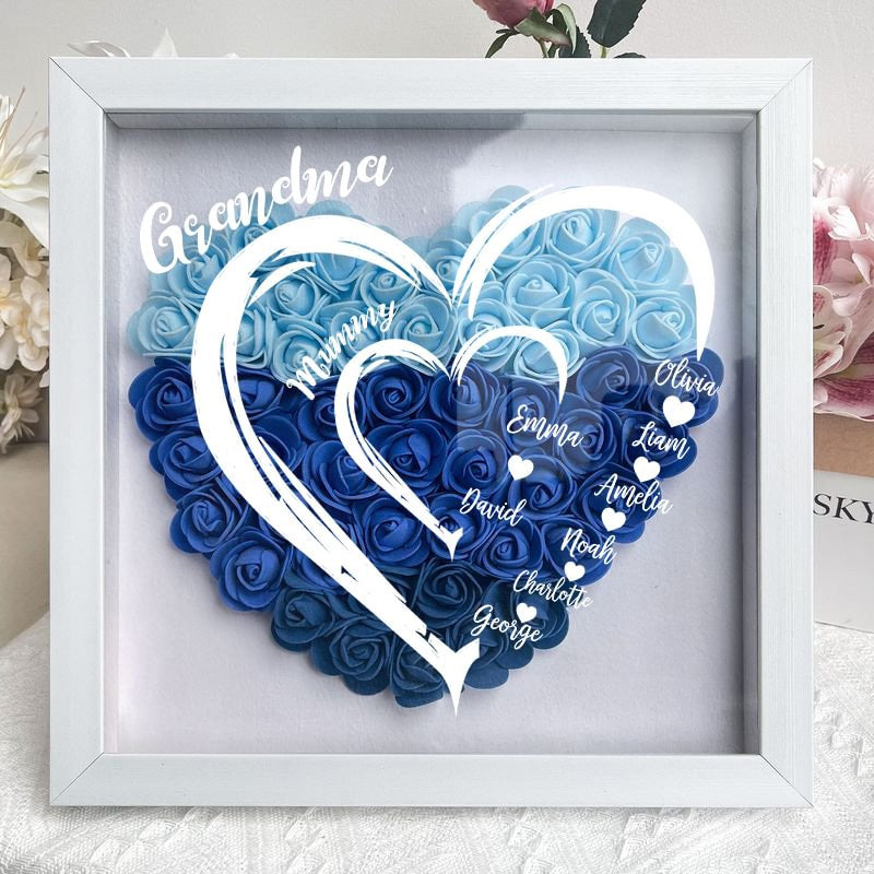Oma Harten Mama Harten - Gepersonaliseerde bloemenschaduwdoos