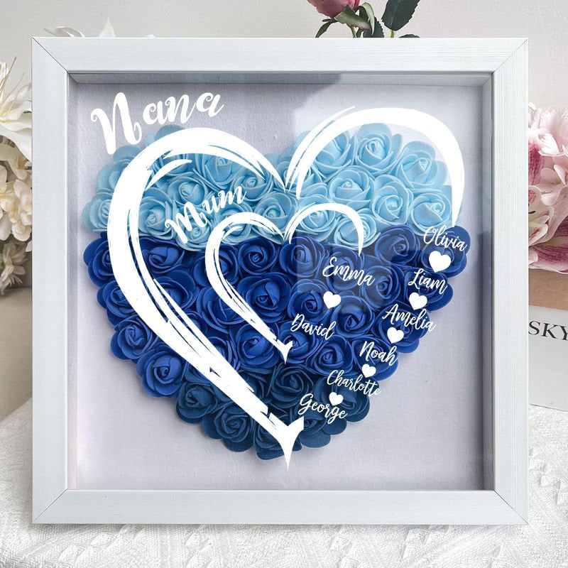 Oma Harten Mama Harten - Gepersonaliseerde bloemenschaduwdoos