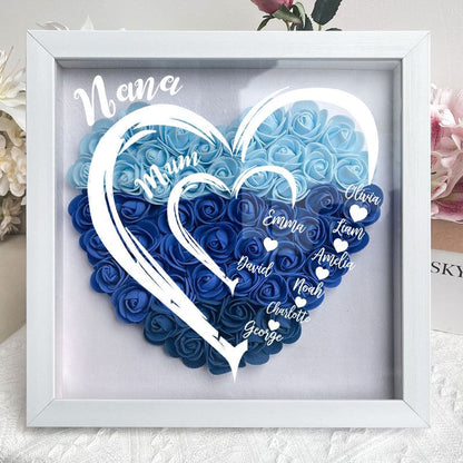 Oma Harten Mama Harten - Gepersonaliseerde bloemenschaduwdoos