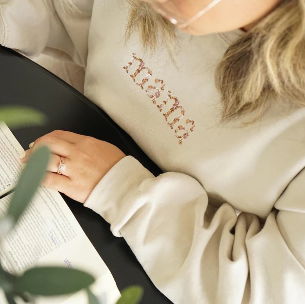 🌸Everbloom - Geborduurde bloemenmama-sweatshirt voor mama en oma