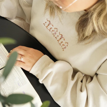 🌸Everbloom - Geborduurde bloemenmama-sweatshirt voor mama en oma