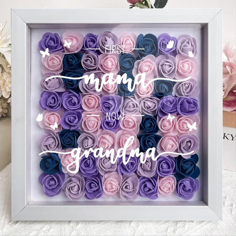 Eerst mama, nu oma - Gepersonaliseerde bloemenschaduwdoos
