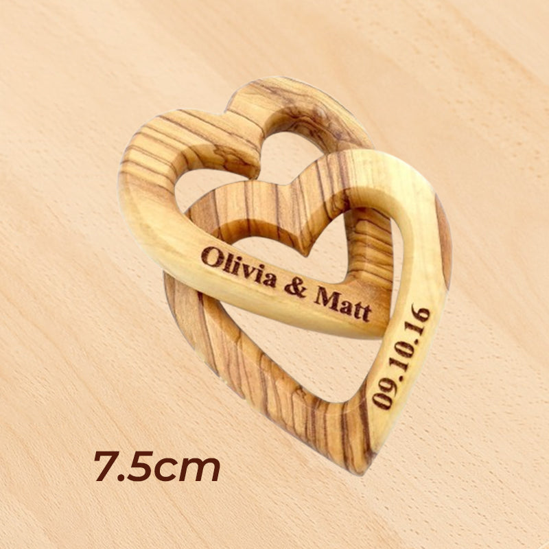 Op maat gegraveerd houten hart cadeau voor bruiloft, Valentijnsdag, jubileum