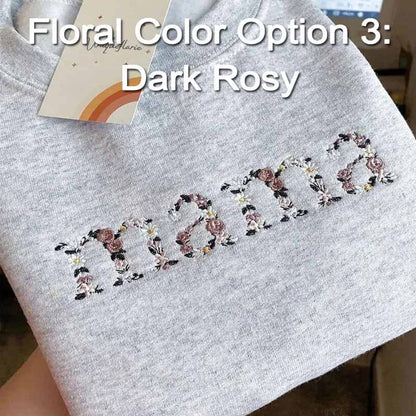 🌸Everbloom - Geborduurde bloemenmama-sweatshirt voor mama en oma