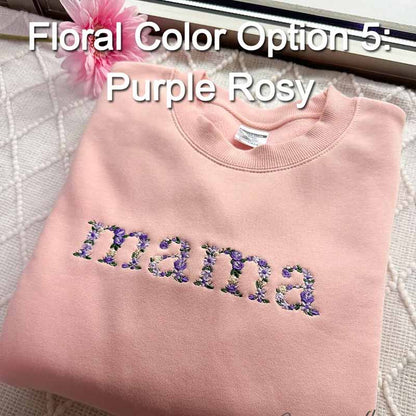 🌸Everbloom - Geborduurde bloemenmama-sweatshirt voor mama en oma