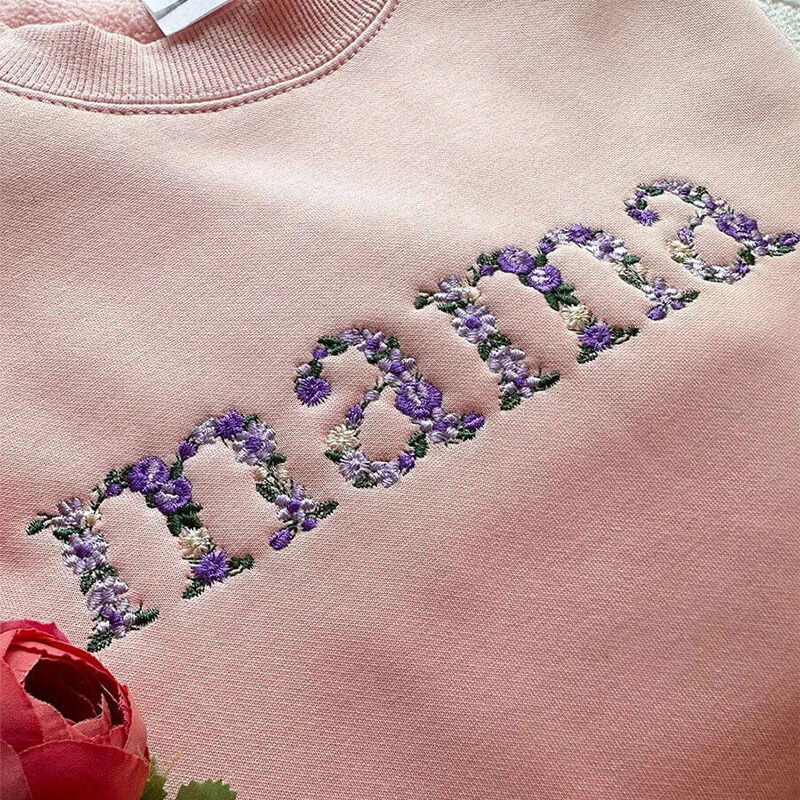 🌸Everbloom - Geborduurde bloemenmama-sweatshirt voor mama en oma