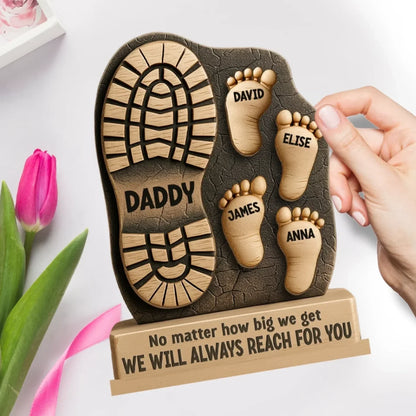 Aangepaste familie gepersonaliseerde vorm dubbele laag houten teken vaderdag Gift