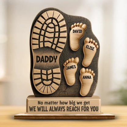Aangepaste familie gepersonaliseerde vorm dubbele laag houten teken vaderdag Gift