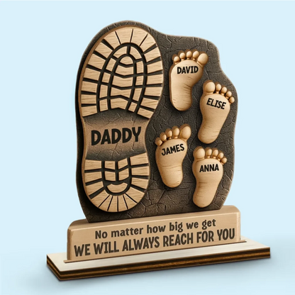 Aangepaste familie gepersonaliseerde vorm dubbele laag houten teken vaderdag Gift