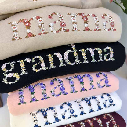 🌸Everbloom - Geborduurde bloemenmama-sweatshirt voor mama en oma