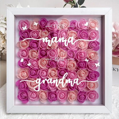 Eerst mama, nu oma - Gepersonaliseerde bloemenschaduwdoos