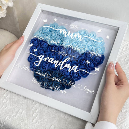 Eerst mama, nu oma - Gepersonaliseerde bloemenschaduwdoos