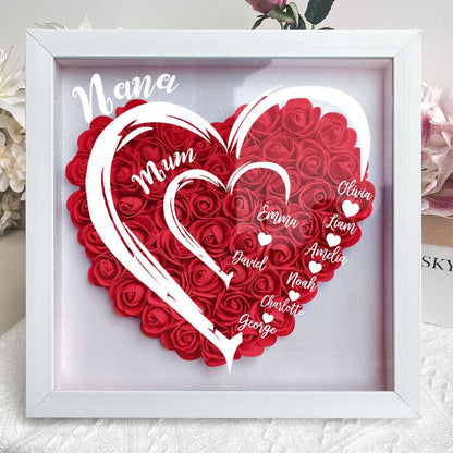 Oma Harten Mama Harten - Gepersonaliseerde bloemenschaduwdoos