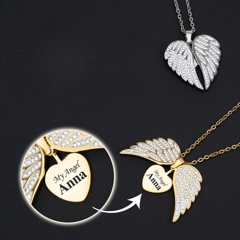 Gepersonaliseerde Naam Ketting Met Perzik Hart Voor Valentijnsdag Voor Vrouwen