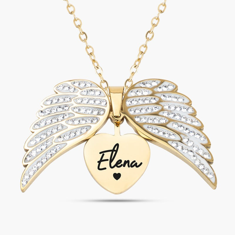 Gepersonaliseerde Naam Ketting Met Perzik Hart Voor Valentijnsdag Voor Vrouwen