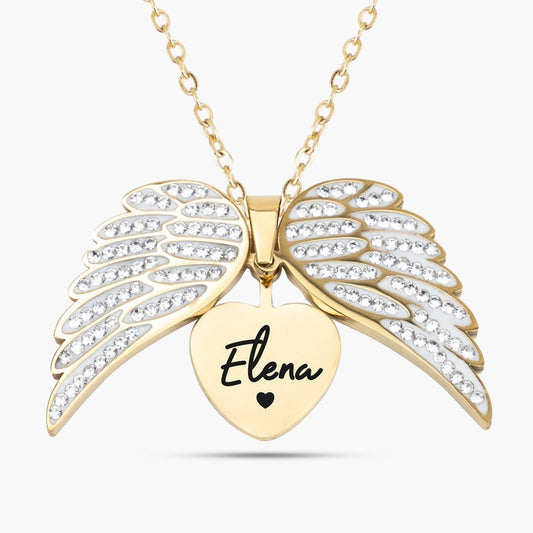 Gepersonaliseerde Naam Ketting Met Perzik Hart Voor Valentijnsdag Voor Vrouwen