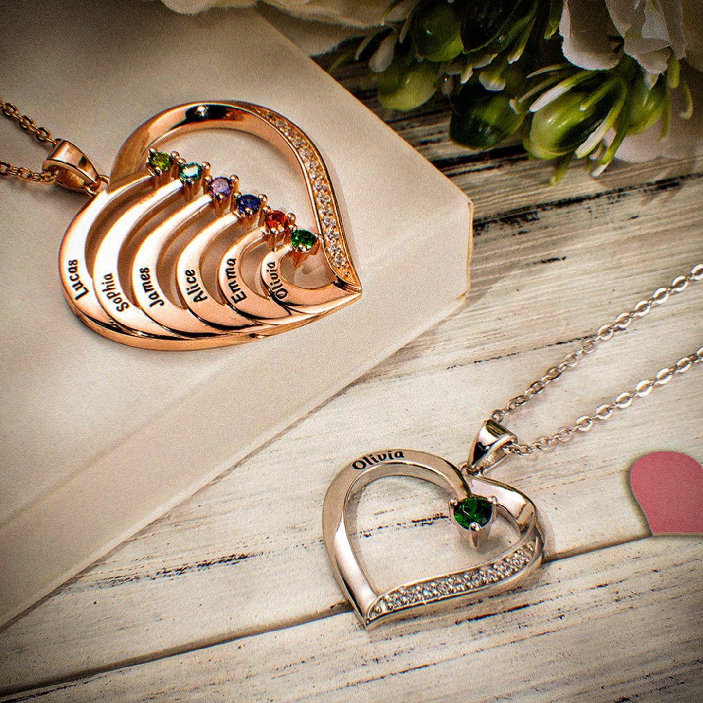 Gepersonaliseerde Naam Hart Ketting Geboortesteen?