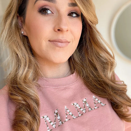 🌸Everbloom - Geborduurde bloemenmama-sweatshirt voor mama en oma