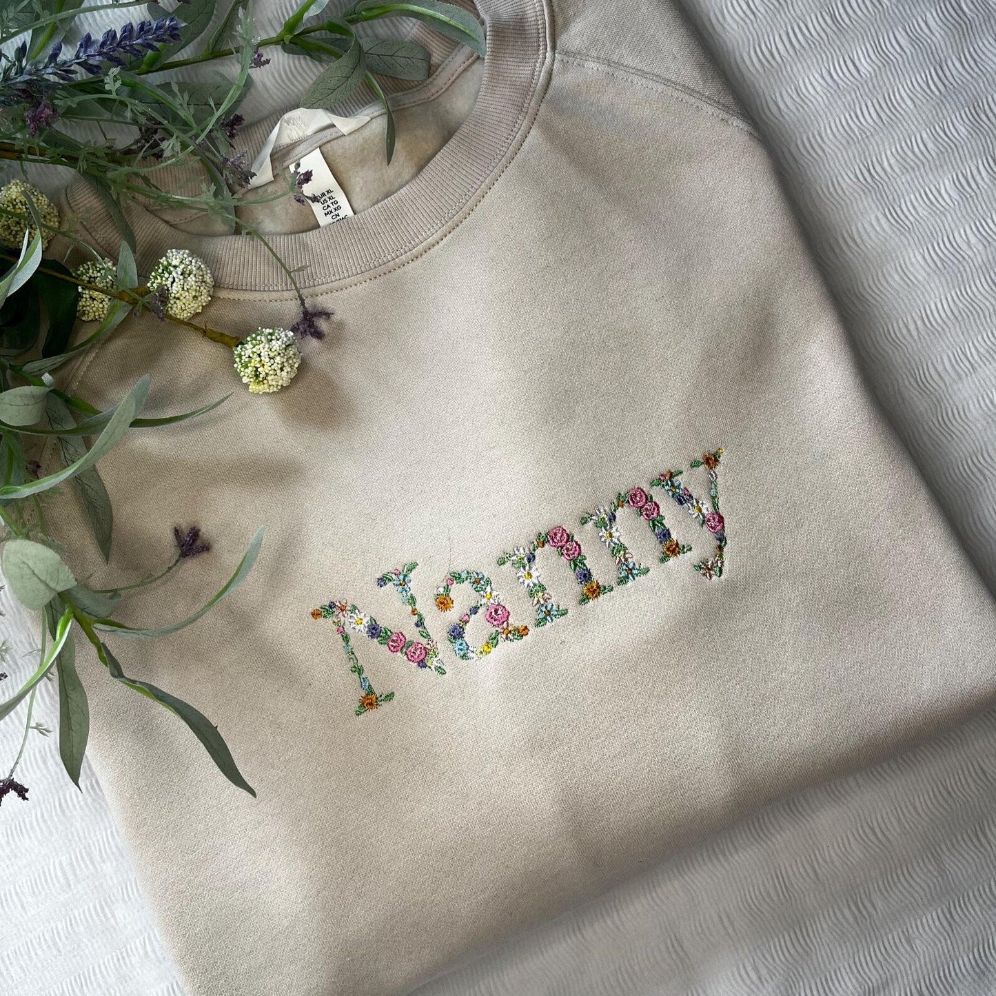 🌸Everbloom - Geborduurde bloemenmama-sweatshirt voor mama en oma